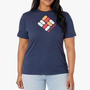 Columbia Womens Bluebird Day Relaxed Crew Neck T-Shirt Size 1X Denim Blue SS